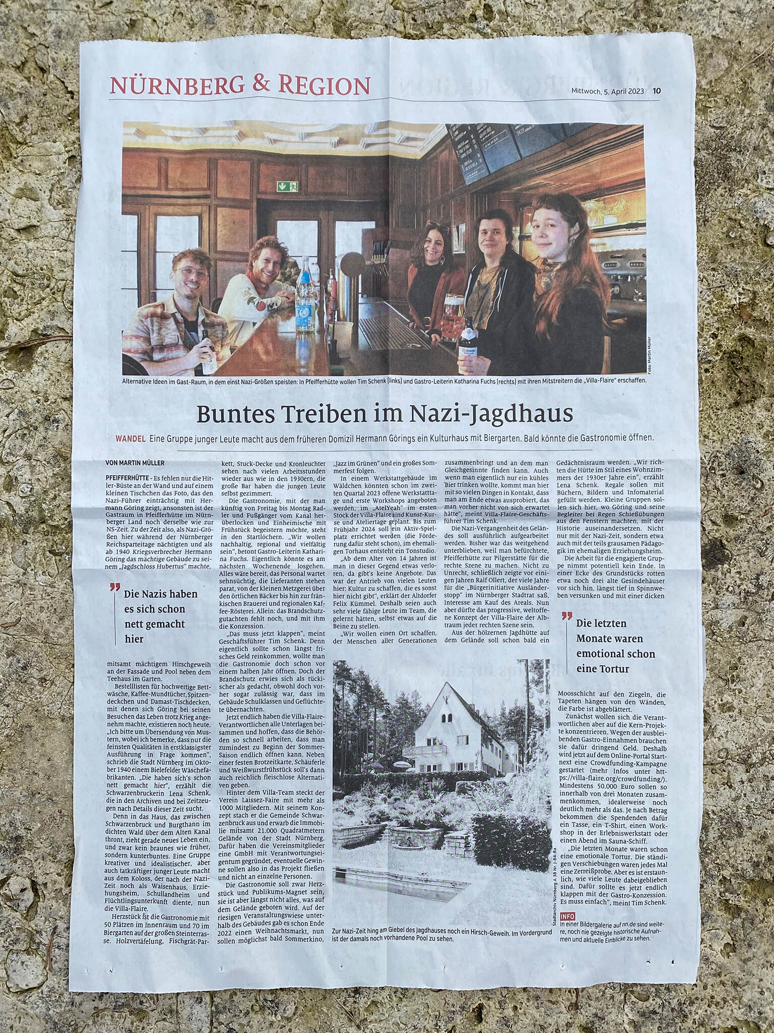 Villa-Flaire Nürnberger Nachrichten Zeitungsartikel Buntes Treiben im Nazi-Jagdhaus
